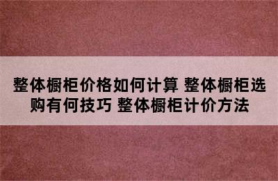 整体橱柜价格如何计算 整体橱柜选购有何技巧 整体橱柜计价方法